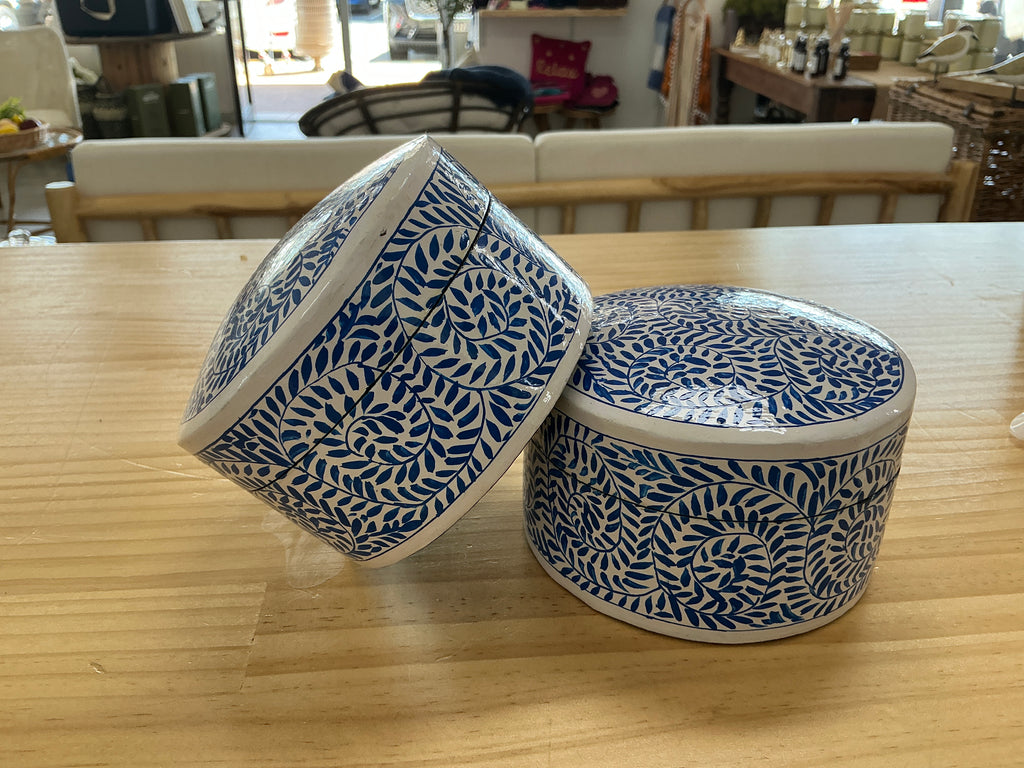 Blue Pattern Trinket Box