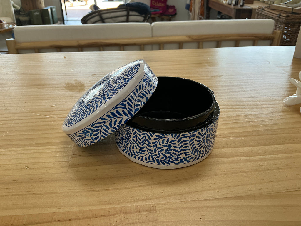Blue Pattern Trinket Box