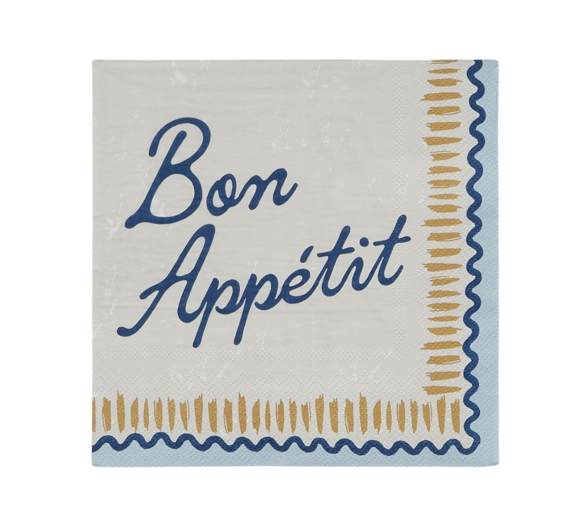 Blue Bon Appetit Napkins 20 Pk