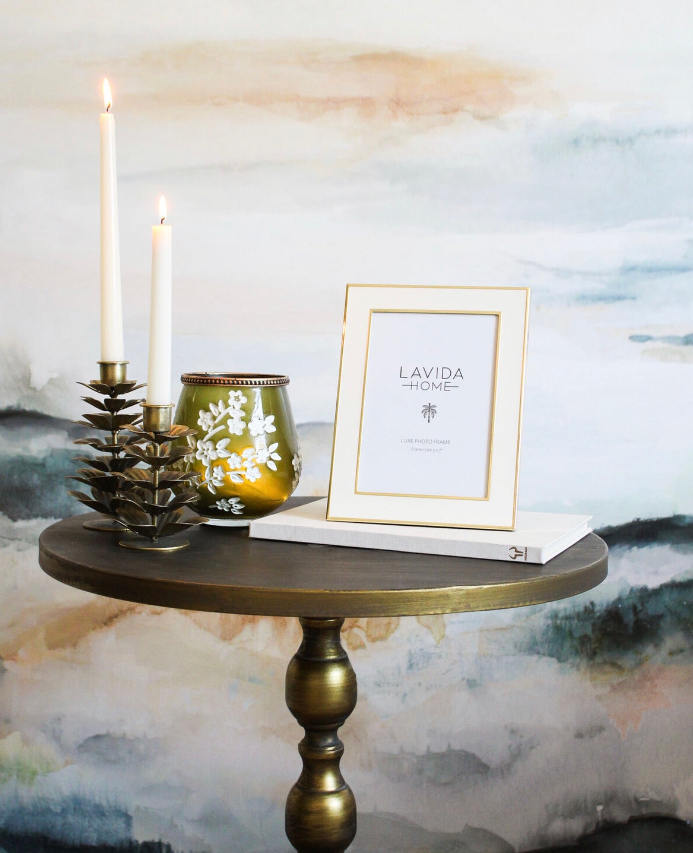 Gold Pine Cone Candle Holder