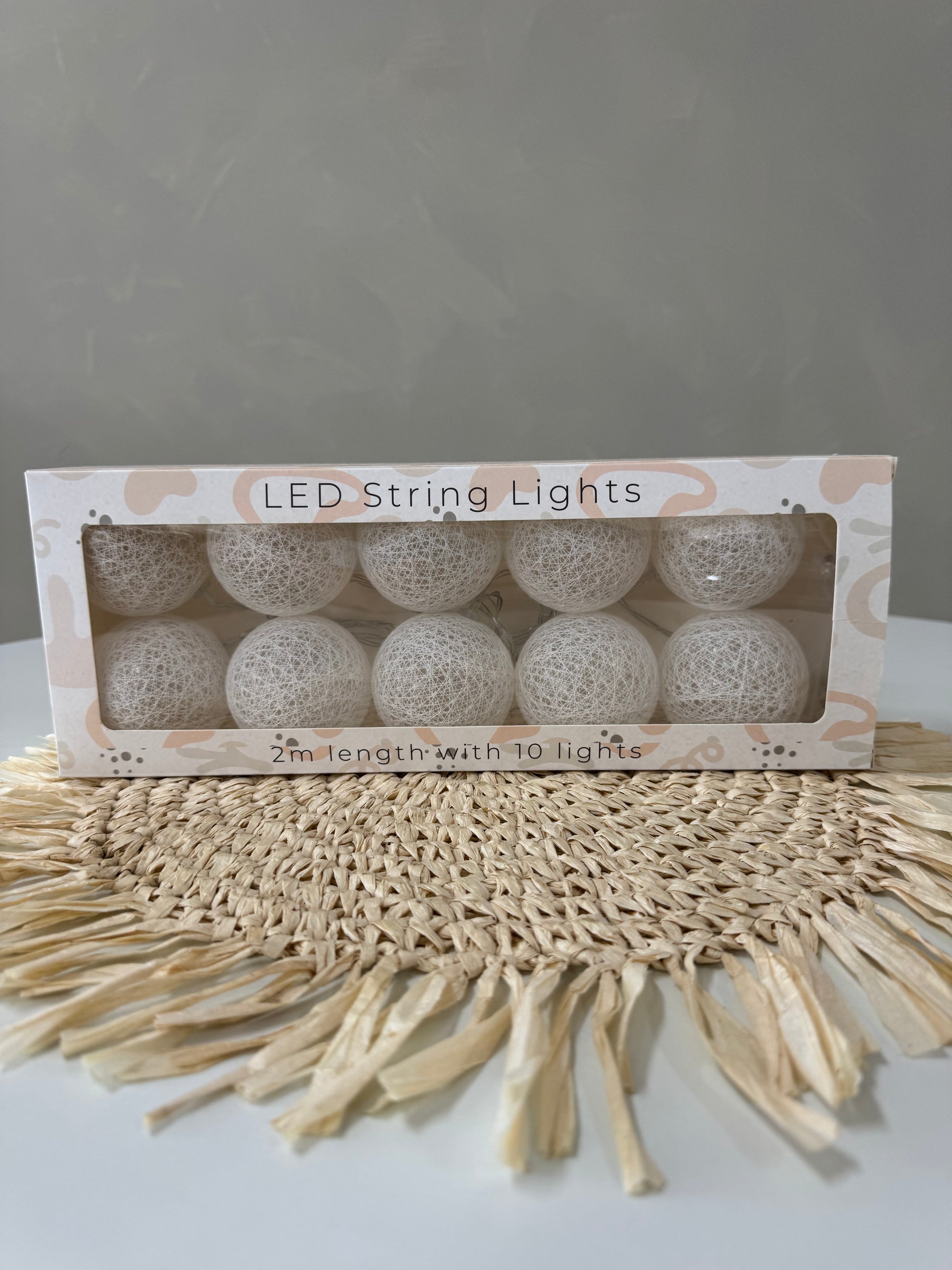 White Woven LED String Lights
