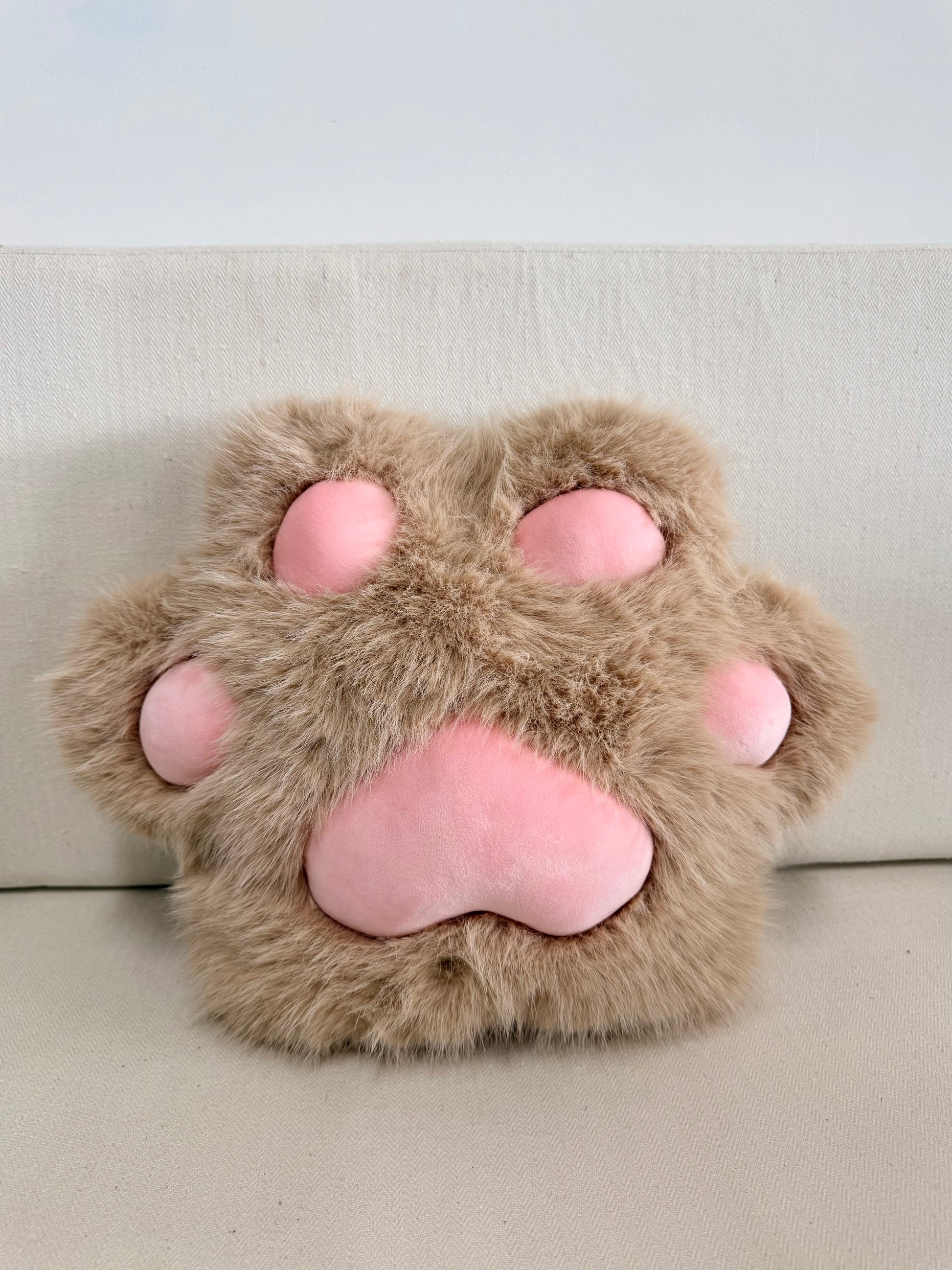 Pink Paw Print Cushion
