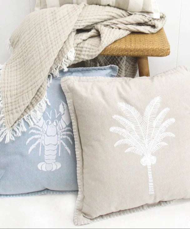 Blue lobster cushion