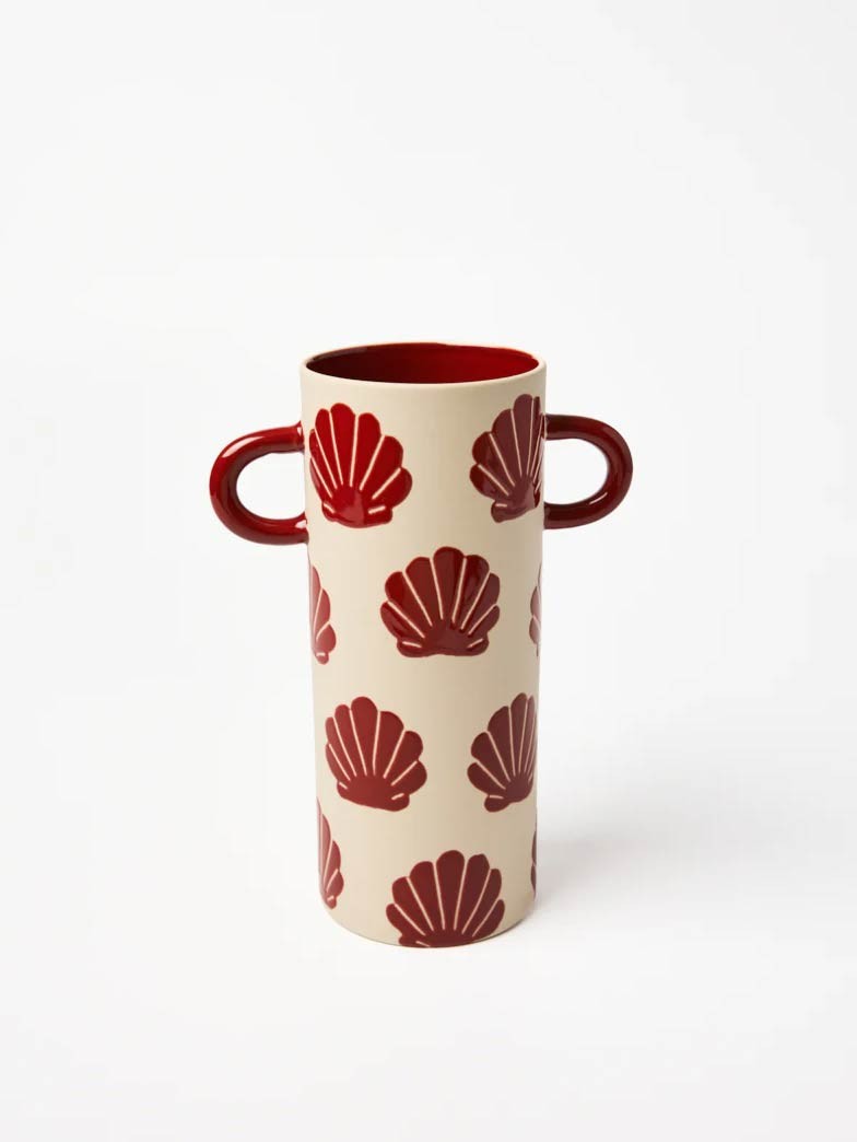 Griffe Tall Vase Burgundy Shell